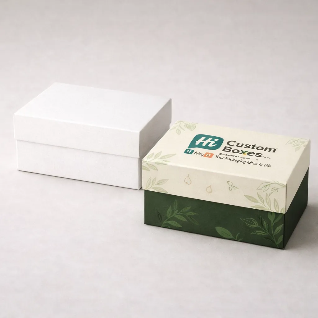 Two white and green branded slimming tea boxes featuring natural leaf designs for health products. class=